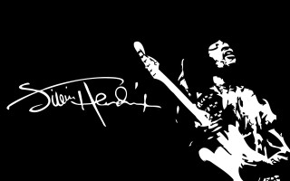 Black white photo person guitar - back side free wallpaper