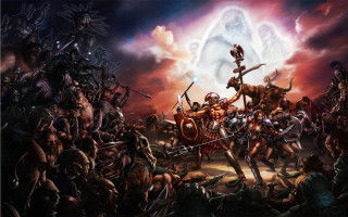 Battle giants group of people - a battle free wallpaper