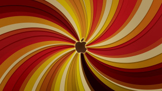 Computer red apple logo swirl - surreal free wallpaper