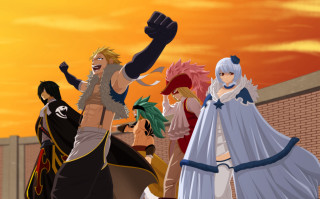 Anime characters street corner sunset - sunset time free wallpaper