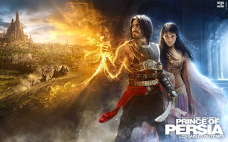 Man woman city fireball sky - a man and woman free wallpaper for desktop