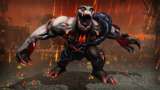 Demonic creature red black paint - paint free wallpaper