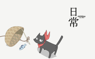 Cartoon cat mouse trap ukiyo - ukiyoe free wallpaper