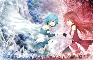 Anime girls snowy landscape trees - a snowy landscape free wallpaper