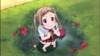Girl ponytail field redflowers bird - a red bird free wallpaper