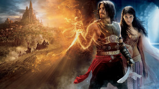 Man woman castle fireball standing - epic fantasy free wallpaper