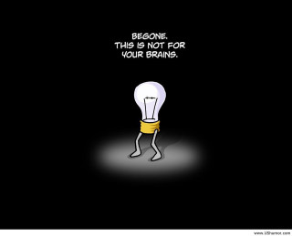 Cartoon character lightbulb dark caption - free light wallpaper