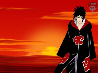 Man black robe red sky - a red sign free wallpaper
