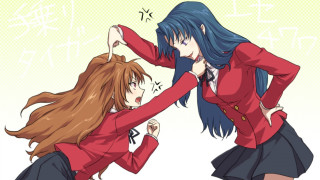 Anime girls fighting cartoon style - a manga drawing free wallpaper for desktop