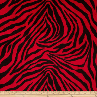 Red black zebra print fabric 2 - op art free wallpaper