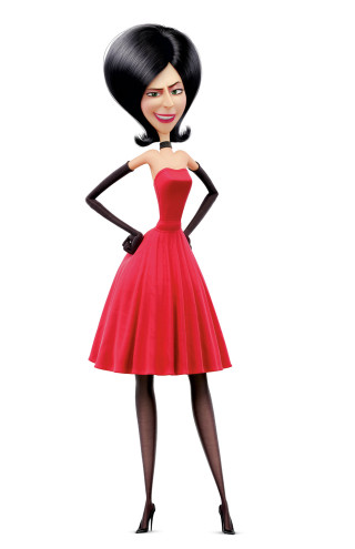 Cartoon girl red dress black - her hip free wallpaper
