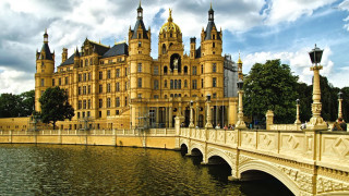 Fantastically gaudy bridge over water - florence engelbach free wallpaper