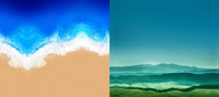 Beach wave ocean blue sky - smooth gradient free wallpaper