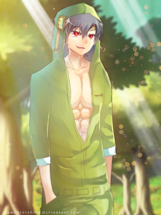 Green suit man christmas forest - tree and grass free wallpaper