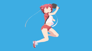 Woman red white outfit flying - outfit free wallpaper