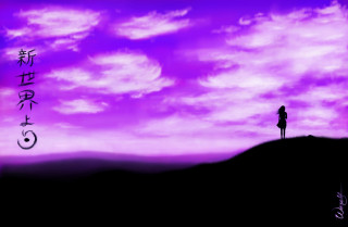 Person hill purple sky clouds - a hill free wallpaper
