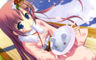 Pink dress woman clock hat - chizuko yoshida free wallpaper