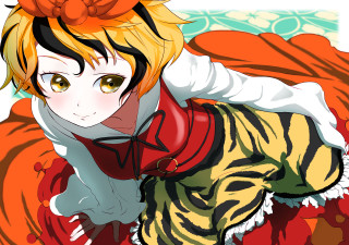 Woman red bow tiger print - a red bow free wallpaper for desktop