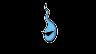 Blue liquid black background white - sticker free wallpaper