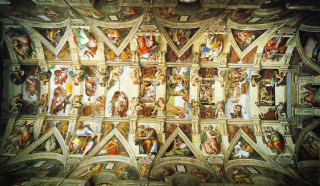 Ceiling painting wall art clock - andrea pozzo free wallpaper