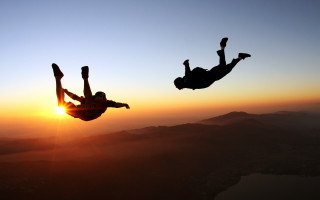 Sunset sky tricks air two - extreme illustration free wallpaper
