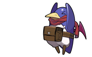 Cartoon bird with backpack and - dr. atl free wallpaper