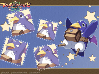 Cartoon penguin chest stars neck - chest free wallpaper