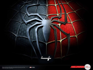 Spider man logo black red - silver free wallpaper