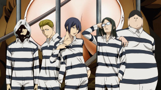 Prisoners striped uniforms group sword - their arm free wallpaper for desktop