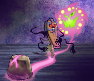 Cartoon character walking towards cake - a cake free wallpaper