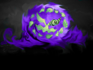Purple green spiral design smoke - object free wallpaper