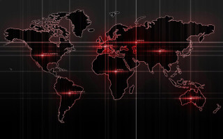World map red lights black - a red light in the middle free wallpaper