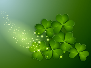 Green background clovers star middle 2 - a green background free wallpaper