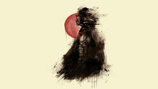 Person red sun black white - a red circle in the middle free wallpaper