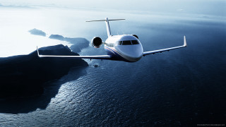 Small plane water mountain cliff - luxury free wallpaper