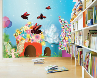 Room book shelf mural fairy - magic realism free wallpaper for desktop