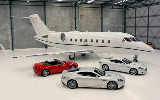 Small plane cars garage background - luxury free wallpaper