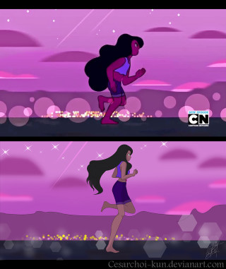 Cartoon woman running desert pink - the desert free wallpaper