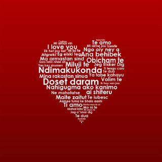 Heart word cloud red background - a picture free wallpaper