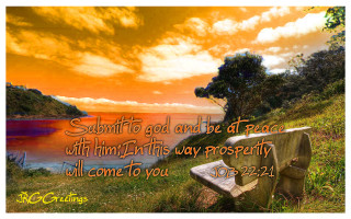 Bench hillside lake bible verse - metaphysical painting free wallpaper