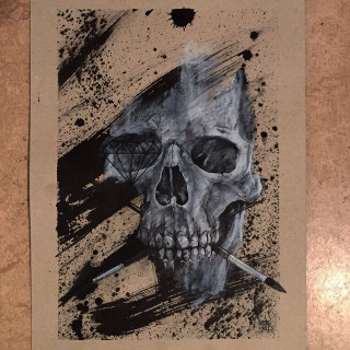 Skull cigarette drawing artistic illustration - a charcoal drawing free wallpaper