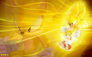 Sonic hedgehog in air yellow - a sonic free wallpaper