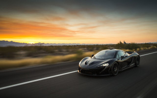 Black sports car sunset mountain 2 - andrew law free wallpaper