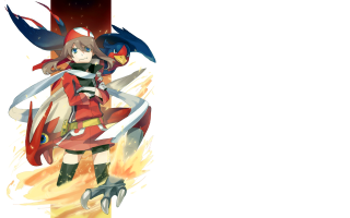 Woman red outfit sword flames - a sword and a sword free wallpaper