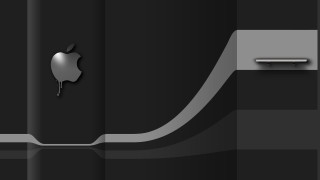 Black silver apple logo black - the side of the wall free wallpaper
