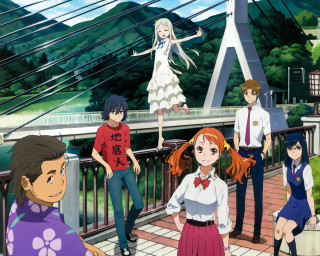 Group people bridge girl dress - official art free wallpaper for desktop