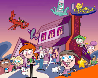 Cartoon group people building sign - northwest school free wallpaper