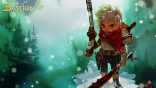 Snowy forest skiing cliff childs - the ground behind them free wallpaper