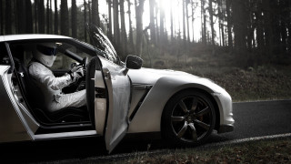 White suit man driving sports - andrew law free wallpaper