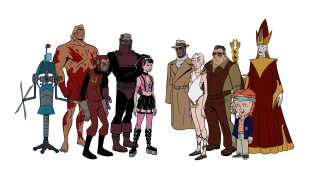 Cartoon characters group standing white 5 - underground free wallpaper